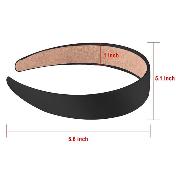Satin Headbands Women Black Plastic Hair Accessories Non-slip DIY Fashion main image 7